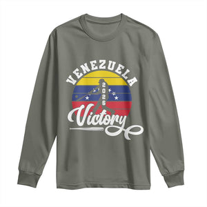 Venezuela 2026 Victory Baseball Long Sleeve Shirt Retro Softball Player Gift TS12 Military Green Print Your Wear