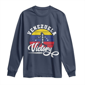 Venezuela 2026 Victory Baseball Long Sleeve Shirt Retro Softball Player Gift TS12 Navy Print Your Wear