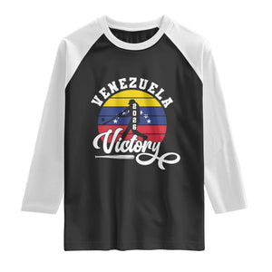 Venezuela 2026 Victory Baseball Raglan Shirt Retro Softball Player Gift TS12 Black White Print Your Wear
