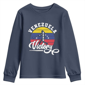 Venezuela 2026 Victory Baseball Youth Sweatshirt Retro Softball Player Gift TS12 Navy Print Your Wear