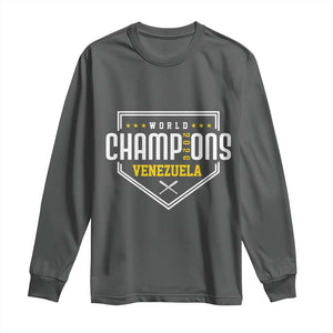 Venezuela 2026 Champions Long Sleeve Shirt Baseball Venezuelan Pride TS12 Dark Heather Print Your Wear