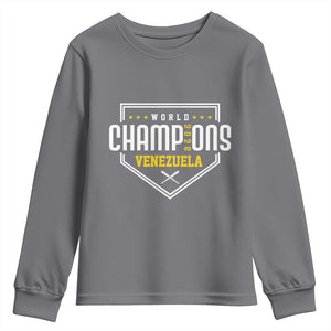 Venezuela 2026 Champions Youth Sweatshirt Baseball Venezuelan Pride TS12 Charcoal Print Your Wear
