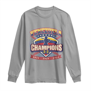 Venezuela 2026 Champions Long Sleeve Shirt Baseball Fan Pride TS12 Sport Gray Print Your Wear
