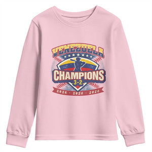 Venezuela 2026 Champions Youth Sweatshirt Baseball Fan Pride TS12 Light Pink Print Your Wear