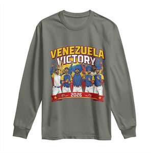 Venezuela Baseball Victory Long Sleeve Shirt Venezuelan Pride Gift TS12 Military Green Print Your Wear