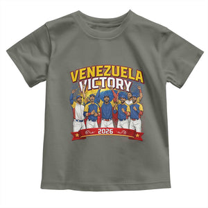 Venezuela Baseball Victory Toddler T Shirt Venezuelan Pride Gift TS12 Military Green Print Your Wear
