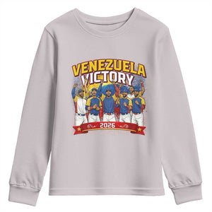 Venezuela Baseball Victory Youth Sweatshirt Venezuelan Pride Gift TS12 Ice Gray Print Your Wear