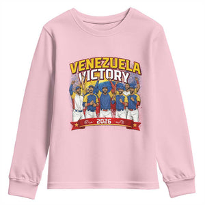 Venezuela Baseball Victory Youth Sweatshirt Venezuelan Pride Gift TS12 Light Pink Print Your Wear