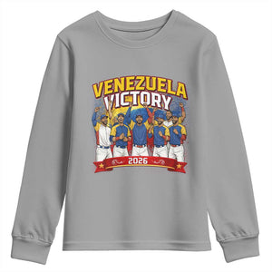 Venezuela Baseball Victory Youth Sweatshirt Venezuelan Pride Gift TS12 Sport Gray Print Your Wear