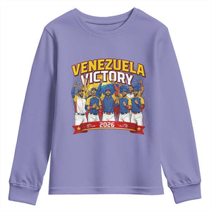 Venezuela Baseball Victory Youth Sweatshirt Venezuelan Pride Gift TS12 Violet Print Your Wear