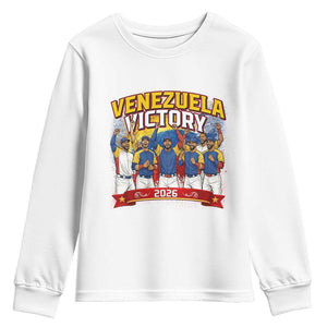 Venezuela Baseball Victory Youth Sweatshirt Venezuelan Pride Gift TS12 White Print Your Wear