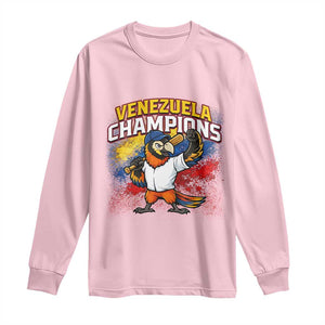 Venezuela Baseball Champions Long Sleeve Shirt Troupial Bird Patriotic Pride TS12 Light Pink Print Your Wear