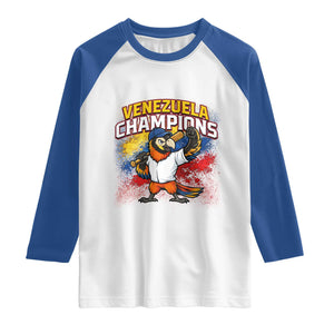 Venezuela Baseball Champions Raglan Shirt Troupial Bird Patriotic Pride TS12 White Royal Print Your Wear