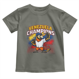 Venezuela Baseball Champions Toddler T Shirt Troupial Bird Patriotic Pride TS12 Military Green Print Your Wear