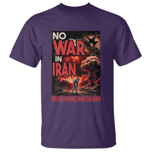 No US Israel War On Iran T Shirt Peace Not War TS12 Purple Print Your Wear