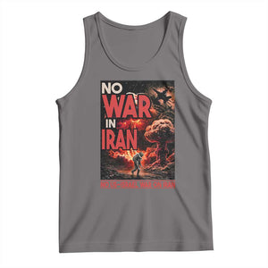 No US Israel War On Iran Tank Top Peace Not War TS12 Deep Heather Print Your Wear