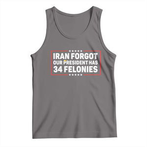 Iran Forgot Our President Has 34 Felonies Tank Top Political Protest TS12 Deep Heather Print Your Wear