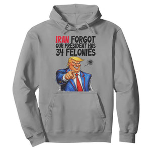 Iran Forgot Our President Has 34 Felonies Hoodie Funny Political Satire TS12 Sport Gray Print Your Wear