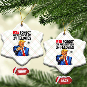 Iran Forgot Our President Has 34 Felonies Ceramic Ornament Funny Political Satire TS12 Print Your Wear