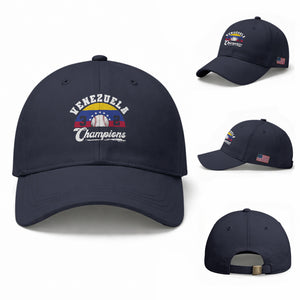 Venezuela 2026 Champions Vintage 7 Stars Flag Baseball Pride TS12 Baseball Cap Universal Fit Dark Blue Print Your Wear