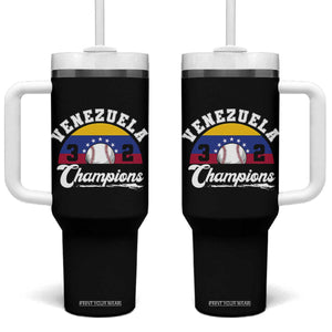 Venezuela 2026 Champions Tumbler With Handle Vintage 7 Stars Flag Baseball Pride