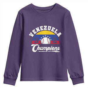 Venezuela 2026 Champions Youth Sweatshirt Vintage 7 Stars Flag Baseball Pride