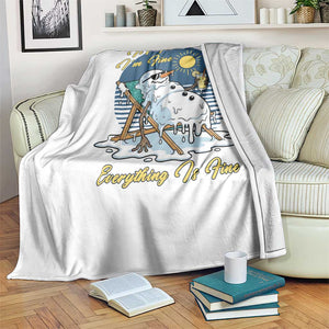 Melting Snowman Christmas In July Throw Blanket It Is Fine Everything Is Fine TS12 Print Your Wear
