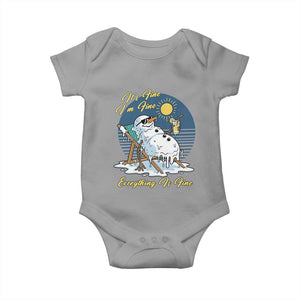Melting Snowman Christmas In July Baby Onesie It Is Fine Everything Is Fine TS12 Sport Gray Print Your Wear