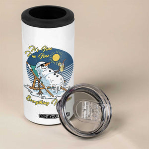 Melting Snowman Christmas In July 4 in 1 Can Cooler Tumbler It Is Fine Everything Is Fine TS12 Print Your Wear