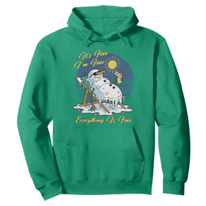 Melting Snowman Christmas In July Hoodie It Is Fine Everything Is Fine