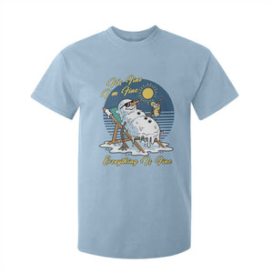 Melting Snowman Christmas In July T Shirt For Kid It Is Fine Everything Is Fine TS12 Light Blue Print Your Wear
