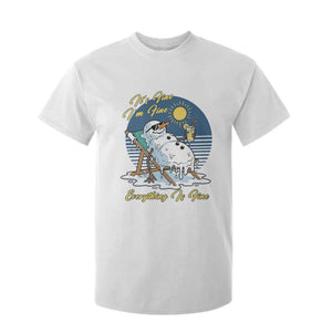 Melting Snowman Christmas In July T Shirt For Kid It Is Fine Everything Is Fine TS12 White Print Your Wear