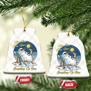 Melting Snowman Christmas In July Ceramic Ornament It Is Fine Everything Is Fine TS12 Print Your Wear