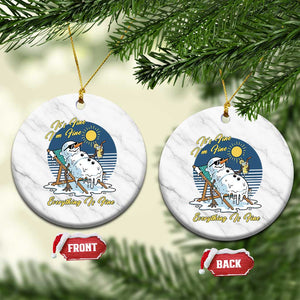 Melting Snowman Christmas In July Ceramic Ornament It Is Fine Everything Is Fine TS12 1pc White Marble Print Your Wear