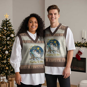 Melting Snowman Christmas In July V-Neck Knit Sweater Vest It Is Fine Everything Is Fine