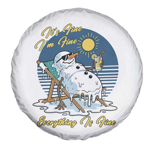Melting Snowman Christmas In July Spare Tire Cover It Is Fine Everything Is Fine TS12 Print Your Wear