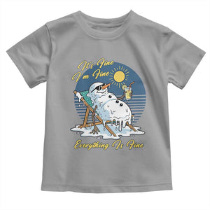Melting Snowman Christmas In July Toddler T Shirt It Is Fine Everything Is Fine TS12 Sport Gray Print Your Wear