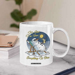 Melting Snowman Christmas In July Coffee Mug It Is Fine Everything Is Fine TS12 Print Your Wear