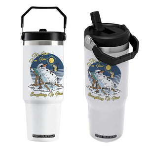 Melting Snowman Christmas In July Flip Straw Tumbler It Is Fine Everything Is Fine TS12 One Size: 30 oz White Print Your Wear