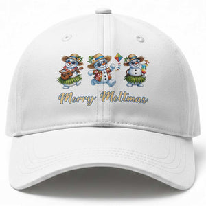 Funny Hawaiian Snowman Summer Graphic Baseball Cap Merry Meltmas TS12 Print Your Wear