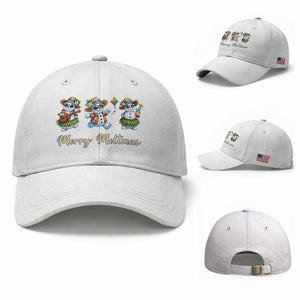 Funny Hawaiian Snowman Summer Graphic Baseball Cap Merry Meltmas TS12 Baseball Cap Universal Fit White Print Your Wear