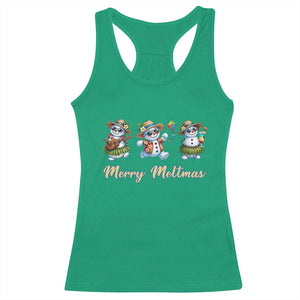 Funny Hawaiian Snowman Summer Graphic Racerback Tank Top Merry Meltmas TS12 Irish Green Print Your Wear