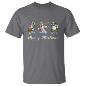 Funny Hawaiian Snowman Summer Graphic T Shirt Merry Meltmas TS12 Charcoal Print Your Wear
