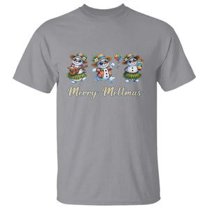 Funny Hawaiian Snowman Summer Graphic T Shirt Merry Meltmas TS12 Sport Gray Print Your Wear