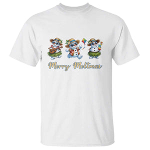 Funny Hawaiian Snowman Summer Graphic T Shirt Merry Meltmas TS12 White Print Your Wear