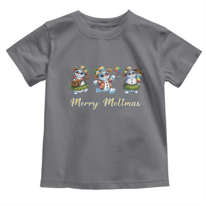 Funny Hawaiian Snowman Summer Graphic Toddler T Shirt Merry Meltmas TS12 Charcoal Print Your Wear