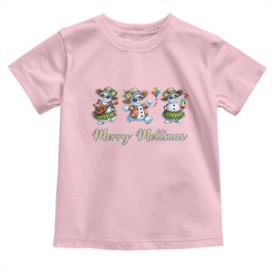 Funny Hawaiian Snowman Summer Graphic Toddler T Shirt Merry Meltmas TS12 Light Pink Print Your Wear