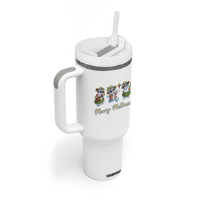 Funny Hawaiian Snowman Summer Graphic Tumbler With Handle Merry Meltmas TS12 Print Your Wear