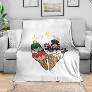 Christmas In July Ice Cream Snowman Graphic Throw Blanket Merry Meltmas TS12 Print Your Wear