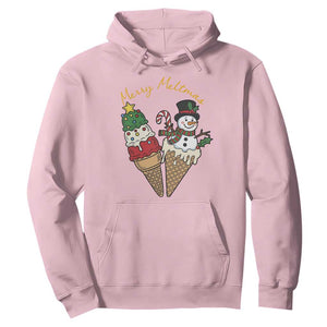 Christmas In July Ice Cream Snowman Graphic Hoodie Merry Meltmas TS12 Light Pink Print Your Wear